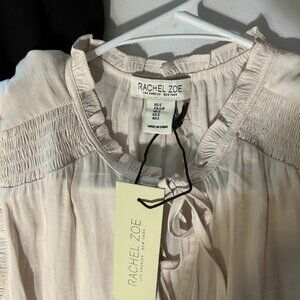 Rachel Zoe Cream Ruffle Sleeve Top